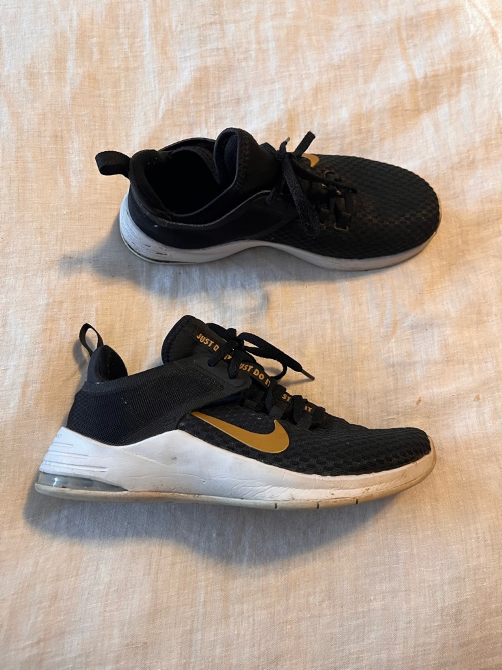 Nike Black with Gold Swoosh Training Sneakers